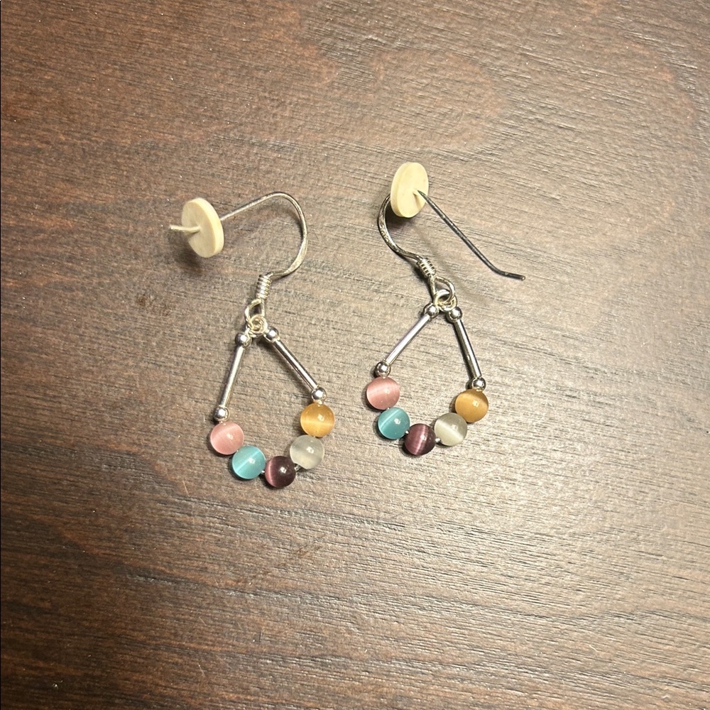 Colorful Beaded Drop Earrings